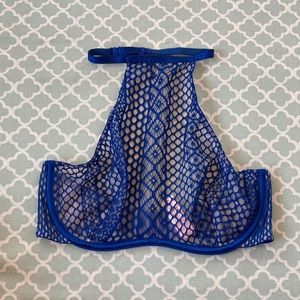 Victoria’s Secret Very Sexy Fishnet High Neck Blue 32D NWT